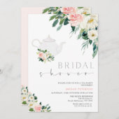 Invitation Fête des mariées Florale Blanche Et Blanche (Devant / Derrière)