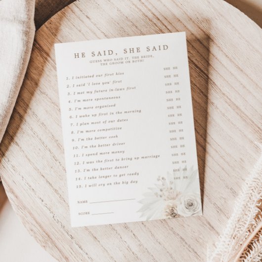 Invitation Fête des mariées Florale Blanche Il a dit Elle a d