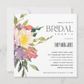 INVITATION FÊTE DES MARIÉES FLORALE BLANCHE JAUNE BLANCHE BUR (Devant)