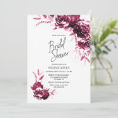 Invitation Fête des mariées florale blanche rose (Debout devant)