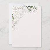 Invitation Fête des mariées florale blanche rustique (Dos)