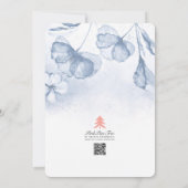 Invitation Fête des mariées florale bleu Aquarelle élégante (Dos)