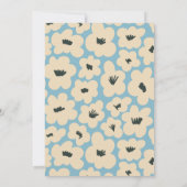 Invitation Fête des mariées Florale Bleu Bleu Boho Retro (Dos)