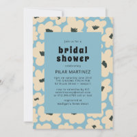 Fête des mariées Florale Bleu Bleu Boho Retro