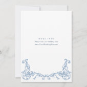 Invitation Fête des mariées Florale Bleu Dusty (Dos)