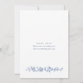 Invitation Fête des mariées Florale Bleu Dusty (Dos)