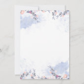 Invitation Fête des mariées florale bleu et blanc (Dos)