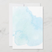 Invitation Fête des mariées florale bleu et blanc (Dos)