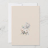 Invitation Fête des mariées florale bleu et rose pâle (Dos)