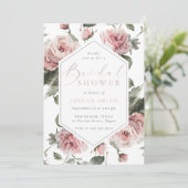 Invitation Fête des mariées florale Bleu exquise (Debout devant)