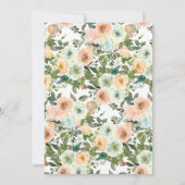 Invitation Fête des mariées florale bleu foncé vert bracelet (Dos)