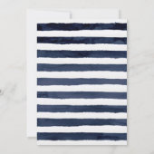 Invitation Fête des mariées florale bleu marine (Dos)