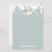 Invitation Fête des mariées florale bleu poussiéreux (Dos)