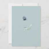 Invitation Fête des mariées florale bleu poussiéreux (Dos)
