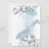 Invitation Fête des mariées florale bleue (Dos)