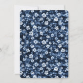 Invitation Fête des mariées florale Blue Denim Heart (Dos)