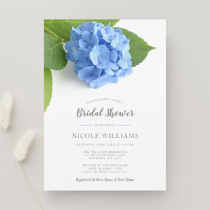 Invitation Fête des mariées Florale Blue Hydrangea