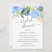 Invitation Fête des mariées florale Blue Navy (Devant)