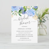 Invitation Fête des mariées florale Blue Navy (Debout devant)