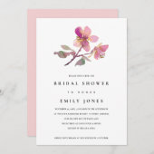 INVITATION FÊTE DES MARIÉES FLORALE BLUSH CHERRY B (Devant / Derrière)