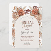 Invitation Fête des mariées florale Boho (Devant / Derrière)