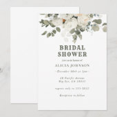 Invitation Fête des mariées florale Boho (Devant / Derrière)