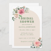 Invitation Fête des mariées florale Boho (Devant / Derrière)