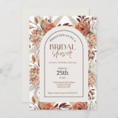 Invitation Fête des mariées florale Boho aquarelle (Devant / Derrière)