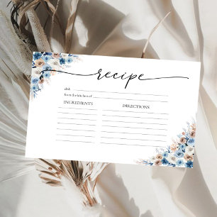 Invitation Fête des mariées Florale Boho Bleu Grande Recette