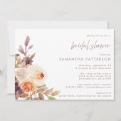 Invitation Fête des mariées florale Boho d'automne (Devant)