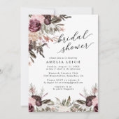 Invitation Fête des mariées florale Boho de Bourgogne (Devant)