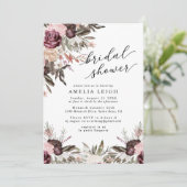 Invitation Fête des mariées florale Boho de Bourgogne (Debout devant)