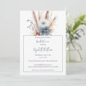 Invitation Fête des mariées florale Boho d'hiver | BLANCHE (Debout devant)