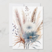 Invitation Fête des mariées florale Boho d'hiver | BLANCHE (Dos)