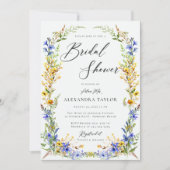 Invitation Fête des mariées florale Boho Fleur sauvage jaune (Devant)