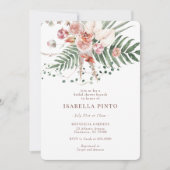 Invitation Fête des mariées florale Boho Tropical Rose (Devant)