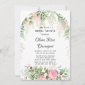 Invitation Fête des mariées florale Botanique Rose Wisteria (Devant)