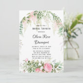 Invitation Fête des mariées florale Botanique Rose Wisteria (Debout devant)