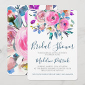 Invitation Fête des mariées Florale Bouquet (Devant / Derrière)