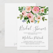 Invitation Fête des mariées Florale Bouquet (Devant / Derrière)