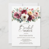 Invitation Fête des mariées florale bourguignonne (Devant)
