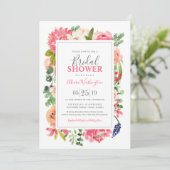 Invitation Fête des mariées Florale Bright Watercolor Flowers (Debout devant)