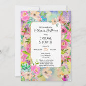 Invitation Fête des mariées florale brillante (Devant)