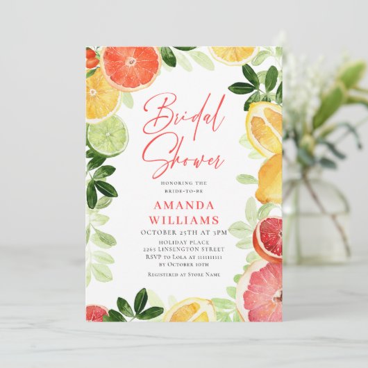 Invitation Fête des mariées florale brillante Festive en tran (Debout devant)