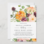 INVITATION FÊTE DES MARIÉES FLORALE BRILLANTE JAUNE BLANCHE O (Devant)