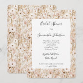 Invitation Fête des mariées florale Brown et jolie (Devant / Derrière)