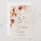 Invitation Fête des mariées florale Burning Orange & Cream Bo (Devant)