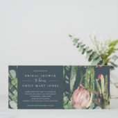 INVITATION FÊTE DES MARIÉES FLORALE CACTI DE BOHO NAVY ROK (Debout devant)