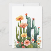 Invitation Fête des mariées florale Cactus Fiesta (Dos)