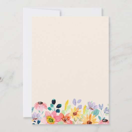 Invitation Fête des mariées florale chic (Dos)